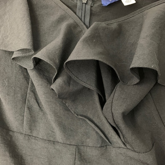 Francescas Black Cold Shoulder Ruffle Romper - Picture 6 of 7